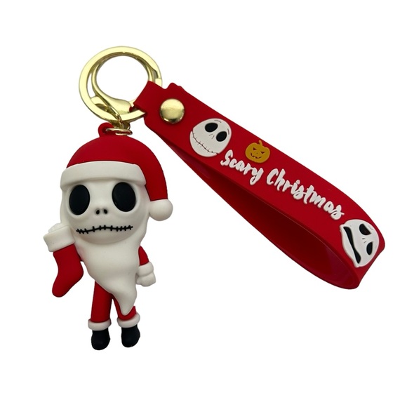 Disneys Nightmare Before Christmas Jack Skellington Rubber Keychain unisex NEW - Picture 3 of 11